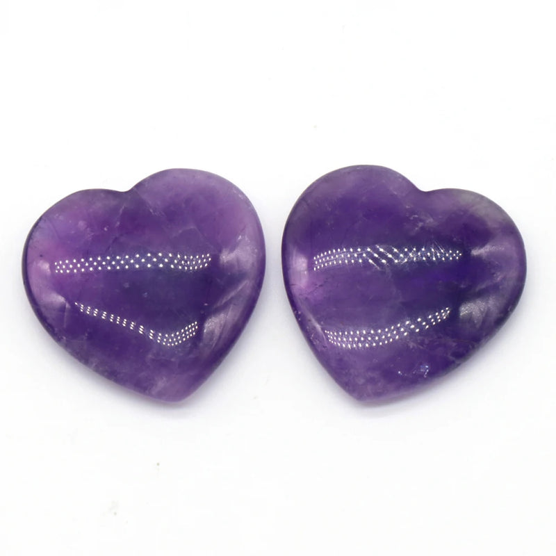 Amethyst Heart Ornament Gua Sha Massage Healing Gem DIY Jewelry Gift