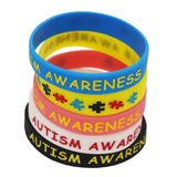 5PC Autism Awareness Puzzle Silicone Bracelets Medical Alert Reminder SH075