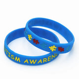 5PC Autism Awareness Puzzle Silicone Bracelets Medical Alert Reminder SH075