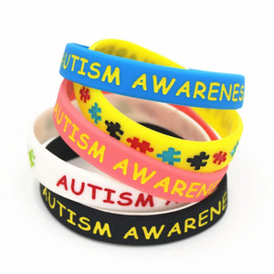 5PC Autism Awareness Puzzle Silicone Bracelets Medical Alert Reminder SH075