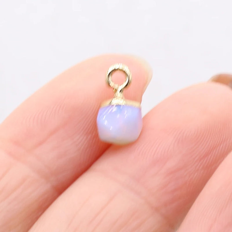 5PC Agate Stone Opal Lapis Lazuli Crystal Pendant DIY Jewelry Making