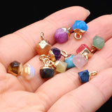 5PC Agate Stone Opal Lapis Lazuli Crystal Pendant DIY Jewelry Making