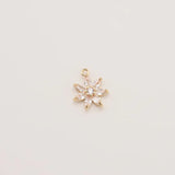 5PC Golden Snowflake Snow Christmas Pendant 16*13mm JA0577