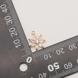 5PC Golden Snowflake Snow Christmas Pendant 16*13mm JA0577