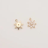 5PC Golden Snowflake Snow Christmas Pendant 16*13mm JA0577