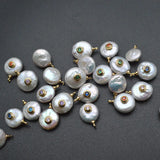 Natural Pearl CZ Charms Pendant for Jewelry Making