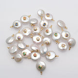 Natural Pearl CZ Charms Pendant for Jewelry Making