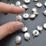 Natural Pearl CZ Charms Pendant for Jewelry Making