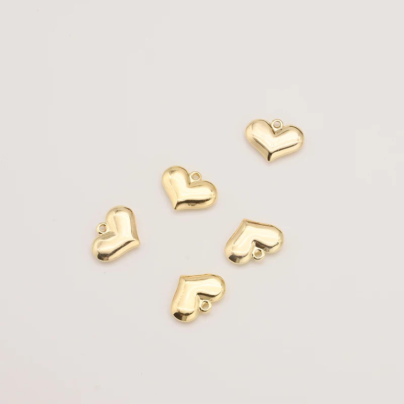 5PC Love Heart Charms DIY Jewelry Making Earrings Bracelet Pendants Accessories