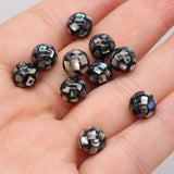 5PC Natural Abalone Shell Round Beads for DIY Jewelry Making 8/12mm