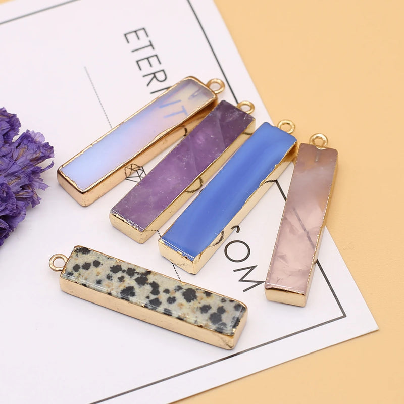 5PC Natural Crystals Stone Pendant for Jewelry Making