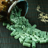 5PC Natural Emerald Jadeite Hollow Beads DIY Bangle Charm