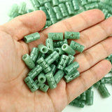 5PC Natural Emerald Jadeite Hollow Beads DIY Bangle Charm