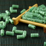 5PC Natural Emerald Jadeite Hollow Beads DIY Bangle Charm
