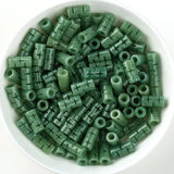 5PC Natural Emerald Jadeite Hollow Beads DIY Bangle Charm
