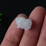 Natural Emerald Jadeite Pig Rabbit Beads DIY Charm Jewellery Hand-Carved