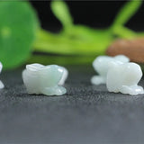 Natural Emerald Jadeite Pig Rabbit Beads DIY Charm Jewellery Hand-Carved