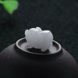 Natural Emerald Jadeite Pig Rabbit Beads DIY Charm Jewellery Hand-Carved