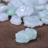 Natural Emerald Jadeite Pixiu Beads DIY Bangle Charm Jewellery