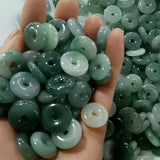 5PC Natural Jade Emerald 18mm Emerald Donut Pendant Safety Buckle Bead