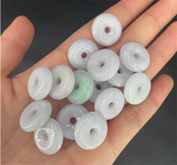 18mm Violet Jade Emerald Safety Buckle Bead DIY Bangle Charm Hand-Carved Luc