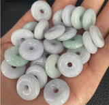 18mm Violet Jade Emerald Safety Buckle Bead DIY Bangle Charm Hand-Carved Luc