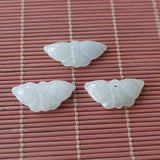 Hand-Carved Natural Jade Emerald Butterfly Beads Pendant DIY Bangle Charm