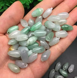 Natural Jade Emerald Magnolia Bead DIY Bangle Charm Hand-Carved Luck Amulet