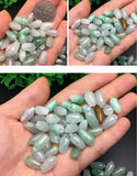 Natural Jade Emerald Magnolia Bead DIY Bangle Charm Hand-Carved Luck Amulet