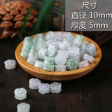 5PC Natural Jade Emerald Plum blossom Bead 10mm DIY Bangle Lucky Charm
