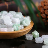 5PC Natural Jade Emerald Plum blossom Bead 10mm DIY Bangle Lucky Charm