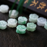 5PC Natural Jade Emerald Plum blossom Bead 10mm DIY Bangle Lucky Charm