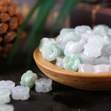 5PC Natural Jade Emerald Plum blossom Bead 10mm DIY Bangle Lucky Charm