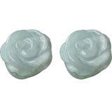 Hand-Carved Natural Jade Emerald Rose Flower Bead DIY Jewellery Accessory