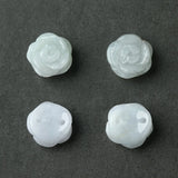 Hand-Carved Natural Jade Emerald Rose Flower Bead DIY Jewellery Accessory