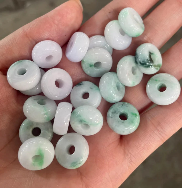 5PC Natural Purple Emerald 15mm Beads Pendant DIY Bangle Jewellery