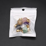 5PC Natural Stone Amethyst Rose Quartz Water Drop Pendant For Jewelry Making