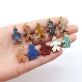 5PC Person Shape Quartz Stone Pendants for Jewelry Making