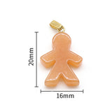 5PC Person Shape Quartz Stone Pendants for Jewelry Making