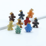 5PC Person Shape Quartz Stone Pendants for Jewelry Making