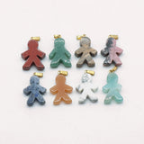 5PC Person Shape Quartz Stone Pendants for Jewelry Making