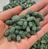 Natural Youqing Emerald Beads Bracelet DIY Bangle Hand-Carved Luck Amulet