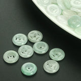 5PC Natural Jade Emerald Hollow Money Buckle Bead 13mm DIY Accessories