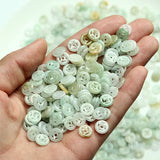 5PC Natural Jade Emerald Hollow Money Buckle Bead 13mm DIY Accessories