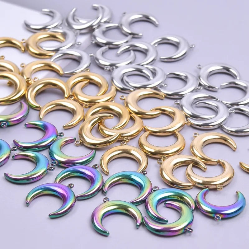 5PC Rainbow Charms for DIY Necklace Earrings