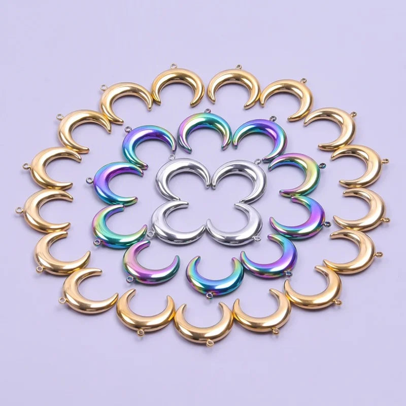 5PC Rainbow Charms for DIY Necklace Earrings