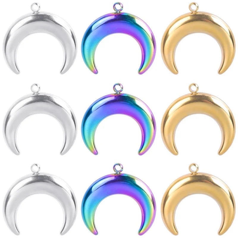 5PC Rainbow Charms for DIY Necklace Earrings