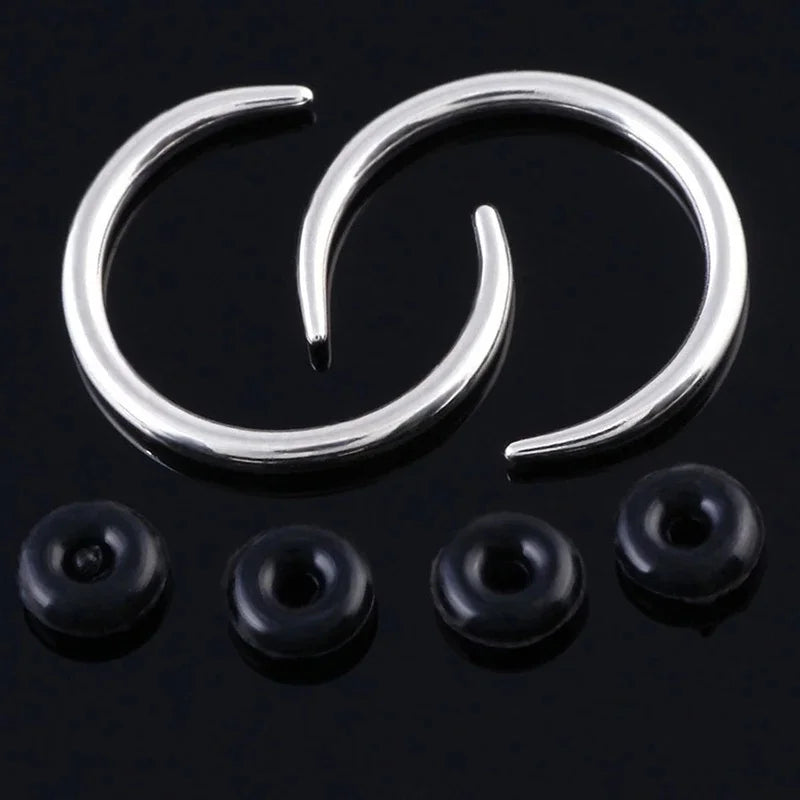 5PC Surgical Steel OX Horn Septum Hoop Rings Ear Clicker Nose Piercing 16G 14G