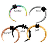 5PC Surgical Steel OX Horn Septum Hoop Rings Ear Clicker Nose Piercing 16G 14G