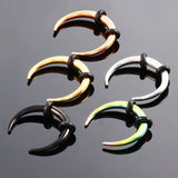 5PC Surgical Steel OX Horn Septum Hoop Rings Ear Clicker Nose Piercing 16G 14G